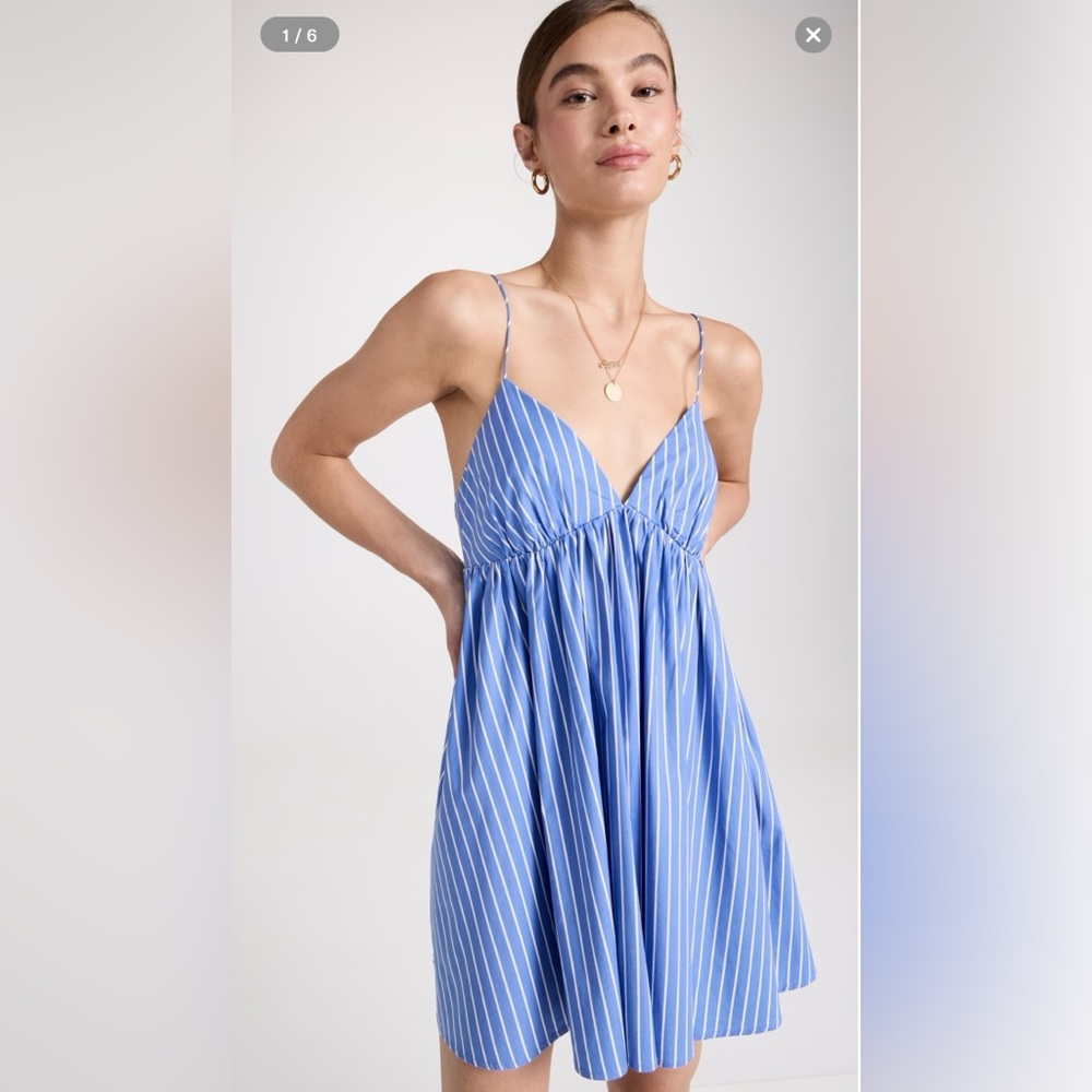 Reformation Amara Dress Blue/White Stripe Size Small